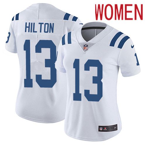 Women Indianapolis Colts #13 T.Y. Hilton Nike White Vapor Limited NFL Jersey->women nfl jersey->Women Jersey
